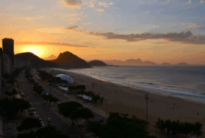 Sunset at Copacabana Beach, Rio di Janiero
