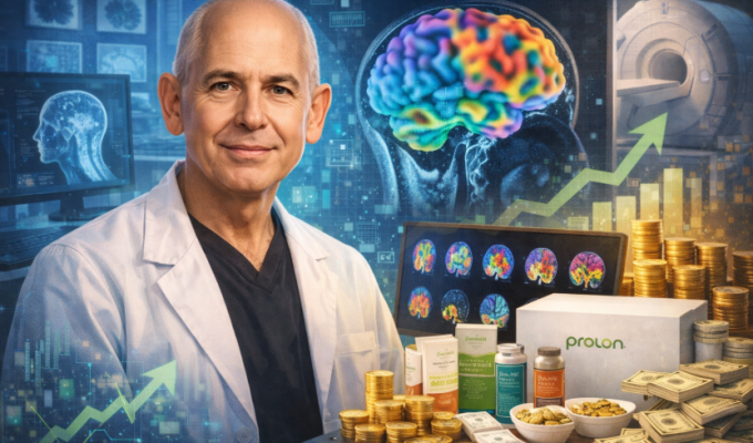 Dr. Amen analyzing brain scans and finances