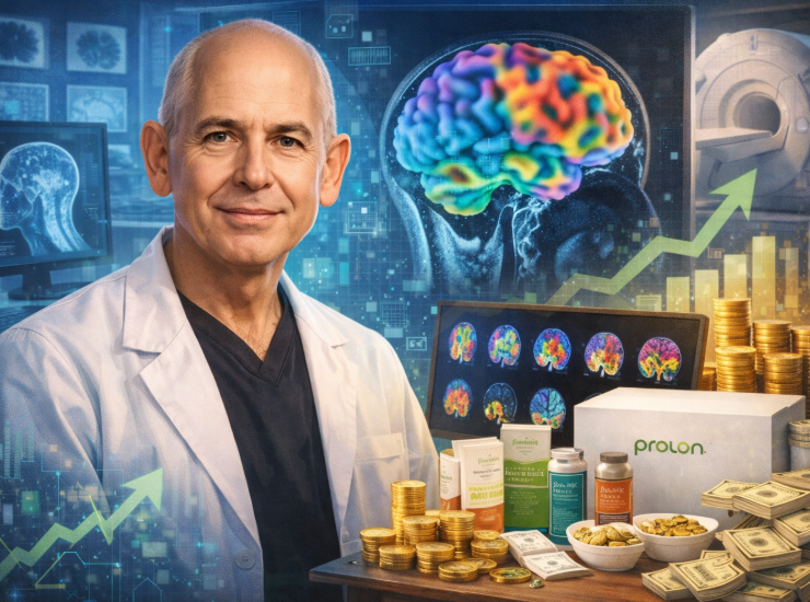 Dr. Amen analyzing brain scans and finances